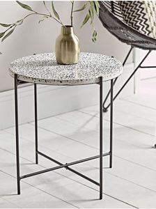 Table de cuisine avec dessus en pierre d'agate, meuble d'angle rond de salle à manger, tabouret, en aluminium, marbre - Product Image 2
