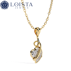 LOISTA Women's Heart Cut Diamond Pendant Necklace <b>Silver</b> Romantic Style Everyday Wear - Product Image 4