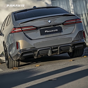 PANAVIS Dry Carbon Fiber <b>Rear</b> Bumper Diffuser Lip Spoiler for BMW 5 Series G68 2024-2026 (Equipped with <b>exhaust</b> shield assembly) - Product Image 2