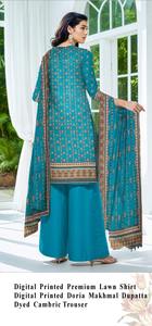 Adorables trajes de algodón para mujer, vestidos de verano, trajes de algodón pakistaníes, trajes de algodón bordados de diseñador. - Product Image 3