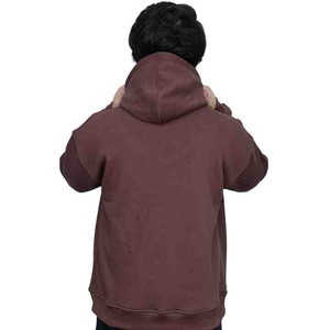 Sweat à capuche d'hiver pour homme en polyester/coton épais, coupe classique, avec étiquette de poche personnalisée, logo de haute qualité, teinture unie - Product Image 4
