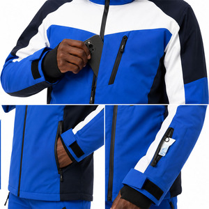 Ensemble veste et pantalon de ski imperméable pour homme, bleu, blanc, noir, tenue de snowboard d'hiver, coupe-vent, respirant, équipement thermique pour la neige - Product Image 5