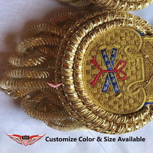 KEW - Elegante Placa de Hombro Bordada en Oro, Personalizable, Epaulette de Lujo, Accesorio Decorativo para Prendas - Product Image 3