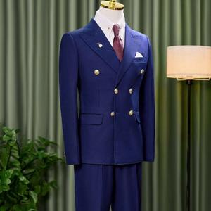 Veste de costume bleue solide moderne de haute qualité pour hommes, gilets et vestes sans manches en provenance du Vietnam - Product Image 3