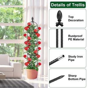 2 Packs 5.9FT Rustproof Garden Obelisk Trellis Fencing Trellis & Gates for Plant Tower Climbing Flower & Vegetable Vine Support - Product Image 5