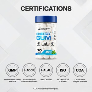 Gommes énergétiques à la menthe personnalisées avec caféine naturelle, L-théanine et vitamine B12 - Product Image 2