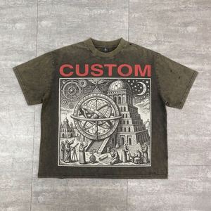 Fabricantes de Ropa Personalizada, Camisetas para Hombre con Estampado DTG, Estilo Oversize, Vintage, Lavado Ácido, Desgastado - Product Image 5