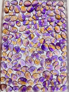 Trimurti <b>Gems</b> Natural Ametrine Loose Gemstones Oval Cut Purple Yellow Pink Polished Cabochons Jewelry Making Color Play - Product Image 3