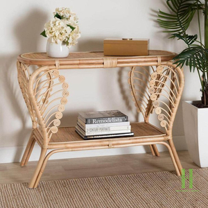 NUEVO DISEÑO Mesa de Entrada de Ratán Ecológica Hecha a Mano, Mueble Consola de Mimbre Natural para Decoración del Hogar y Resorts - Product Image 4