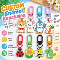 Porte-clés promotionnels en alliage de zinc, imprimés en typographie, motif animaux classiques (chiens, animaux de compagnie), dessin animé, vente chaude, vente en gros