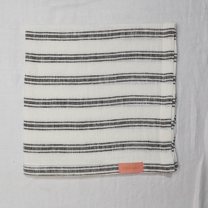 Serviette de table ZEDAAR rayée 100% lin 45x45cm, faite à la main, carrée, décoration de table, style simple, utilisation en cuisine, pour mariage et fête - Product Image 5