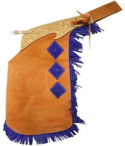 CLOSITWEAR Chaps d'équitation en cuir véritable, nouveau style western à franges, style cowboy, pour la lutte contre les taureaux, taille haute, longueur intégrale, avec boucle - Product Image 2