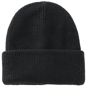 Vintage Black Ribbed Knit Beanie-Unisex Winter <b>Warm</b> <b>Hat</b> Soft Stretch Spandex/Cotton Minimalist Streetwear Essential - Product Image 1