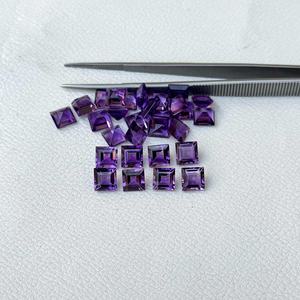 2mm Natural Brasil amatista facetada forma cuadrada IGI certificado amatista Color púrpura piedra preciosa suelta del proveedor del fabricante - Product Image 1