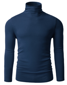 Camiseta de Punto de Manga Larga con Cuello Alto y Corte Ajustado para Hombre, Top Informal a Rayas - Product Image 3