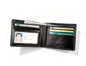 [In Stock][Retail Price] High Quality Handmade Castello Genuine Leather Vintage <b>RFID</b> <b>Men</b> Bi-fold <b>Wallet</b> Black Brown - Product Image 5
