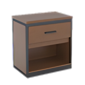 Table de chevet King CARB P2 E0 MDF HPL LPL avec structure métallique thermolaquée, assemblée, 24"W x 16"D x 26"H - Product Image 1