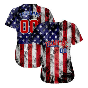 เสื้อเบสบอลสั่งทำขายส่ง ผ้าฝ้ายพิมพ์ลายแบบซับลิเมชั่น ชุดทีมแบบติดกระดุมด้านหน้า เสื้อผ้ากีฬา OEM เสื้อเบสบอล - Product Image 3