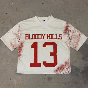 T-shirt de sport en polyester maillé pour homme, coupe ample, style rétro streetwear vintage, décontracté, surdimensionné, pour le football - Product Image 1