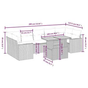 Ensemble de canapés de jardin noir et blanc crème - Product Image 3