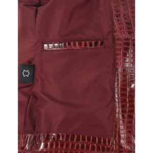 Chaqueta de Motociclista Personalizada de Cuero Vacuno con Estampado de Cocodrilo, Estilo BRANDO para Mujer, con Cierre Cruzado - Product Image 4