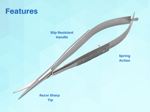 Castroviejo Micro <b>Scissors</b> Straight Stainless Steel Manual All Sizes Surgical Instruments Regal Impex - Product Image 5