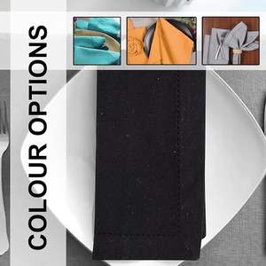 Serviettes de table en coton 18 x 18 pouces, douces, absorbantes et confortables - Idéales pour les événements et un usage régulier - Noir - Product Image 1