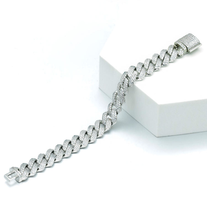 Moissanite Diamond Cuban Link Bracelet 925 <b>Silver</b> Iced Out Chain Luxury Hip Hop Jewelry Gift <b>for</b> <b>Men</b> Women Trendy - Product Image 5