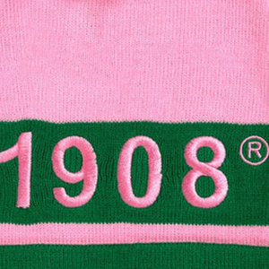 Gorro de Punto Personalizado Rosa y Verde con Letras AKA Bordadas y Diseño de Escudo, Gorro de Invierno con Pompón, Modelo 1908, Casual para Exteriores - Product Image 6