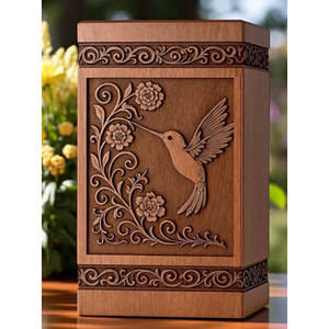 Natural Finish Wooden Urn for Green Burial Wooden Urn with Lock for Secure Ash Storage urn by AYAANS - Product Image 2