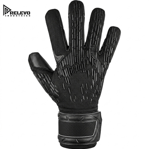 Custom Professional Goalkeeper <b>Gloves</b>, All Black Soccer Goalie <b>Gloves</b> High <b>Grip</b> Latex Palm Football Goal Keeper <b>Gloves</b> - Product Image 2