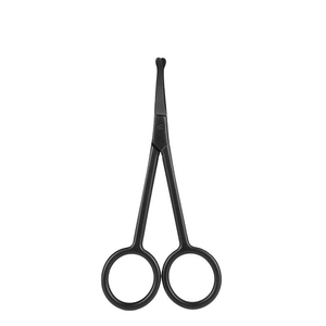 Ciseaux à cuticules professionnels en acier inoxydable noir mat, à pointe incurvée et tranchante, avec trou carré, pour la coupe des ongles et la sécurité des poils du nez, vente en gros - Product Image 2