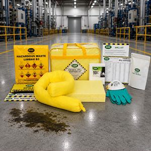 Kit portátil para derrames químicos de 15 litros, kit de emergencia, bolsa blanda amarilla, kit para derrames en fábricas y talleres, respuesta a derrames - Product Image 1
