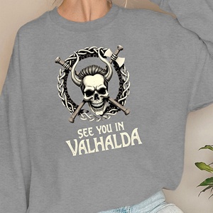Sudaderas mujer calavera vikinga con nudos celtas - Product Image 1