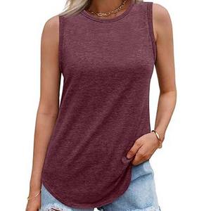 Camisetas sin Mangas de Verano con Estampado Sólido Personalizado, Camisetas de Algodón/Fibra de Bambú para Mujer, Tallas Grandes, de Pakistán - Product Image 4