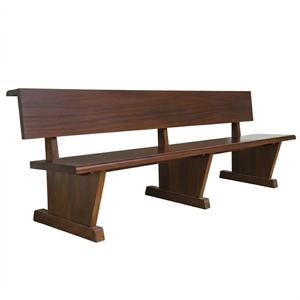 Banc d'église en teck massif fait main - Product Image 1