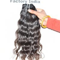 Ekstensi rambut murah, rambut asli India Remy, gelombang dalam, model hitam, sambungan ganda, kutikula sejajar, kualitas premium.