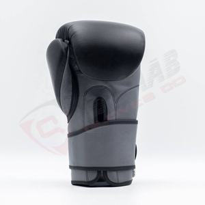 Gants de boxe en cuir de vachette véritable avec sangle magique pour gym kickboxing fitness jaune noirci patchwork design personnalisé vente en gros - Product Image 6