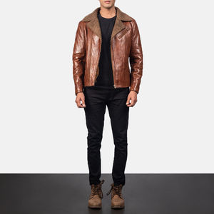 Wholesale 2026 New Arrival Men Genuine Leather <b>Biker</b> <b>Jacket</b> Premium Motorcycle Leather <b>Jacket</b> Manufacturer - Product Image 5