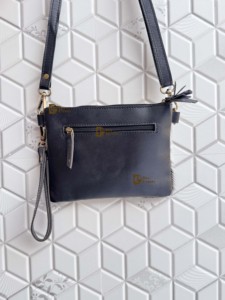 Cowhide Fur Leather Handbag Carving Hand Tooled Leather Tassel <b>Boho</b> Turquoise Color Unique Design Fur Sling <b>Bag</b> for Women - Product Image 3