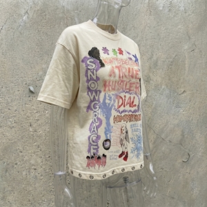 เสื้อยืดโอเวอร์ไซส์พิมพ์ลาย Snow Grace สำหรับผู้ชาย แขนสั้น สไตล์ไฮสตรีท ผ้าฝ้าย 100% คอกลม ระบายอากาศได้ดี เป็นมิตรกับสิ่งแวดล้อม น้ำหนัก 280 กรัม - Product Image 4