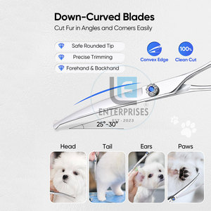 Eco Friendly Stainless Steel Simple Curved Pet Grooming <b>Scissors</b> Customizable Solid Color High Quality OEM Service Wholesale - Product Image 4