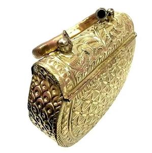 Pochette de soirée de luxe en alliage plaqué or, minaudière de mariée pour mariage et fête avec chaîne, fournisseur en gros OEM - Product Image 1