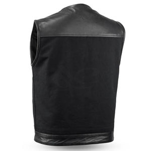 Gilet et veste pour homme grande taille, best-seller, design unique, en cuir noir, sans manches, chauffant, pour l'hiver, pour moto, avec poches avant - Product Image 6