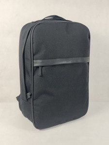 Black Polyester Laptop <b>Backpack</b> with Front Zipper Pocket, <b>Lightweight</b> Business Travel <b>Backpack</b>, Minimalist Casual School Bag - Product Image 2