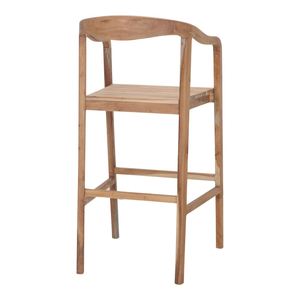 Chaise de bar en teck massif de luxe, tabouret haut pour la maison, la cuisine, le bar, le café, le restaurant, mobilier commercial, qualité d'exportation - Product Image 4