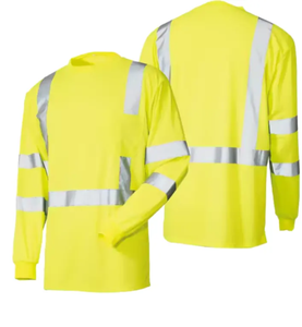 เสื้อกั๊กสะท้อนแสงสำหรับผู้ชาย เสื้อทำงานแขนยาวสีเหลืองสะท้อนแสง เสื้อยูนิฟอร์มโพลีเอสเตอร์ เสื้อทำงานเพื่อความปลอดภัยสำหรับผู้ชาย - Product Image 1