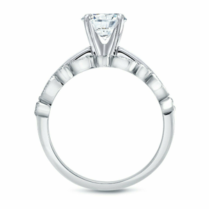 Bague de fiançailles et alliance pour femme en or blanc 10 carats, diamant de laboratoire taille brillant 1,00 carat, clarté VS1, couleur F, certifié IGI - Product Image 4