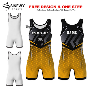 Créez votre propre maillot de lutte personnalisé à impression numérique, léger, respirant, à séchage rapide, ajusté et fin, pour hommes, en spandex/polyester - Product Image 3