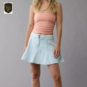 Women's High-Waisted Straight Casual Washed Denim Shorts Breathable Cargo Wrap Button Autumn Vintage Eco-Friendly Comfortable - Product Image 3